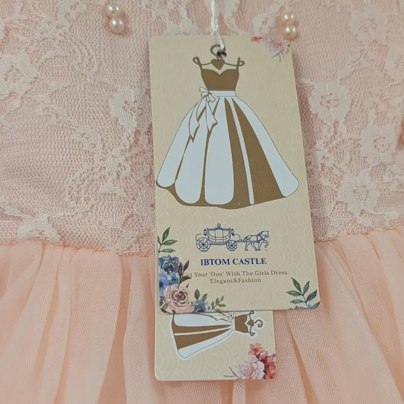 Charming Blush Lace Toddler Dress - Picture 5 of 7